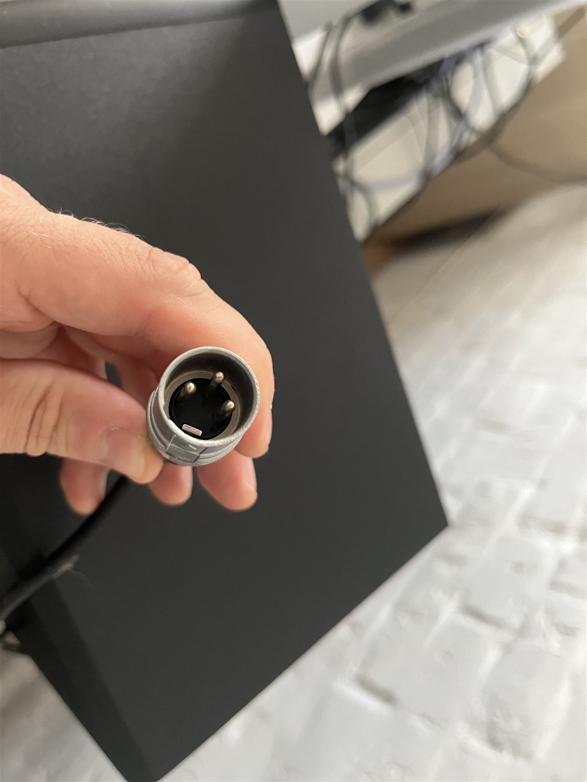 Balanced input connector on an ADAM A5X studio monitor.